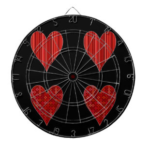 Decoratieve rode harten dartbord