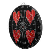 Decoratieve rode harten dartbord (Voorkant Rechts)