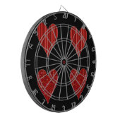 Decoratieve rode harten dartbord (Voorkant Links)