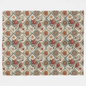 Decoratieve Rode Rozen Tegel Deken Warm Touch (Voorkant (Horizontaal))