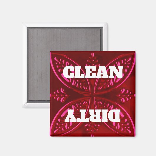 Decoratieve rode vaatwasmachine magneet (Voorkant / Achterkant)