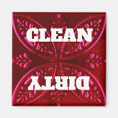 Decoratieve rode vaatwasmachine magneet (Voorkant)