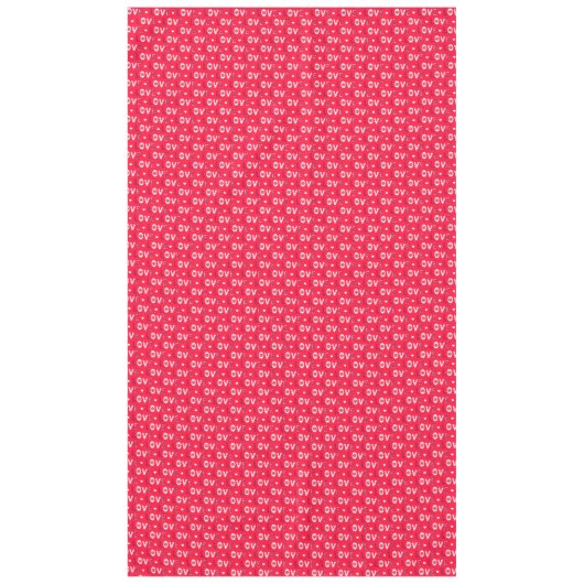 Decoratieve rode woorden tafelkleed (Voorkant)