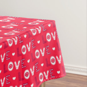 Decoratieve rode woorden tafelkleed