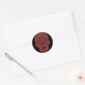 Decoratieve roet en zwarte suikerschedel ronde sticker (Envelop)