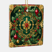 Decoratieve rood goud groene kerstvakantie keramisch ornament (Rechts)