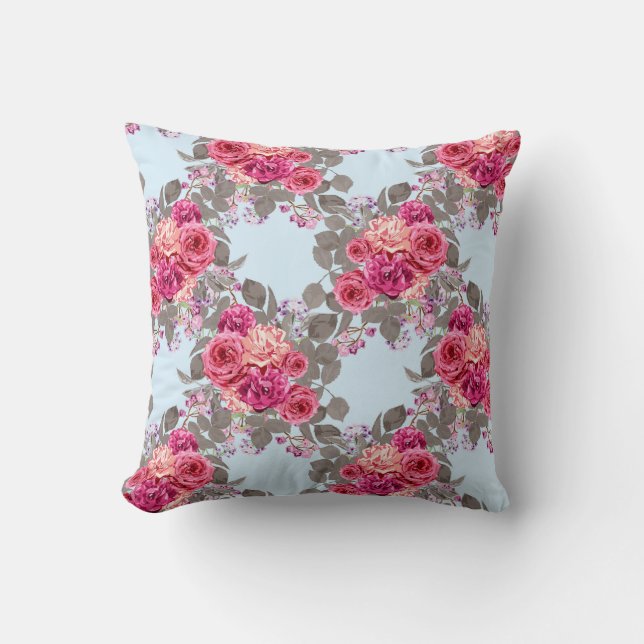 Decoratieve roos verstuiver kussen (Voorkant)