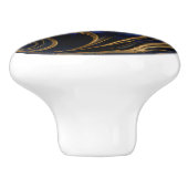 Decoratieve Royal Blue Gold Paint Wave Keramische Knop (Zijkant)
