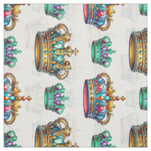Decoratieve Royal Crown Patroon Textiel Stof
