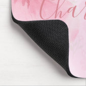 Decoratieve Roze Bloem Naam Muismat (Hoek)
