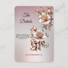 Decoratieve roze bloemdetailenveloppe Ca Informatiekaartje
