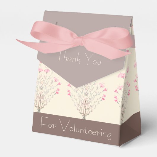 Decoratieve Roze en Crème met Bruin Bedankdoosjes (Voorkant Zijde)