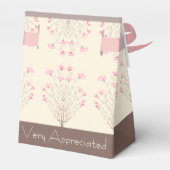 Decoratieve Roze en Crème met Bruin Bedankdoosjes (Achterkant)