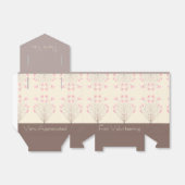 Decoratieve Roze en Crème met Bruin Bedankdoosjes (Uitgevouwen)