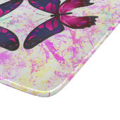 Decoratieve roze en violet kleurrijke vlinders snijplank (Hoek)
