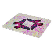 Decoratieve roze en violet kleurrijke vlinders snijplank (Hoek)