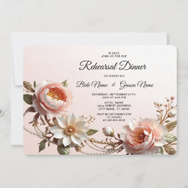 Decoratieve roze en witte bloemen proefhuwelijksdi kaart