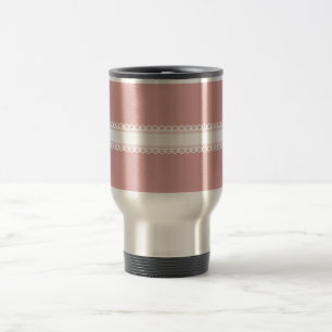 Decoratieve roze en witte kant reisbeker