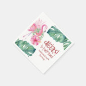 Decoratieve roze flamingo papieren servetten (Hoek)