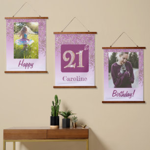 Decoratieve Roze Gouden Glitters, Foto's 21e Verja Hangend Wandkleed
