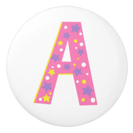 Decoratieve roze letter Een monogram handvat knop