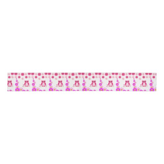 decoratieve roze lintuil grosgrain lint (Voorkant)