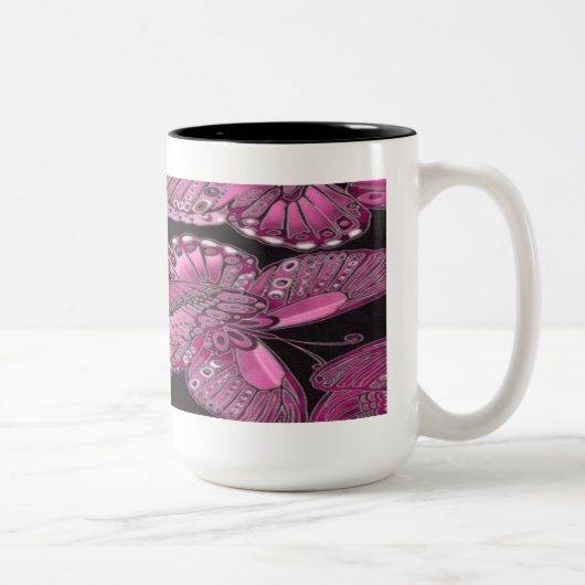 Decoratieve roze Mok van botervlieskoffie (Rechts)