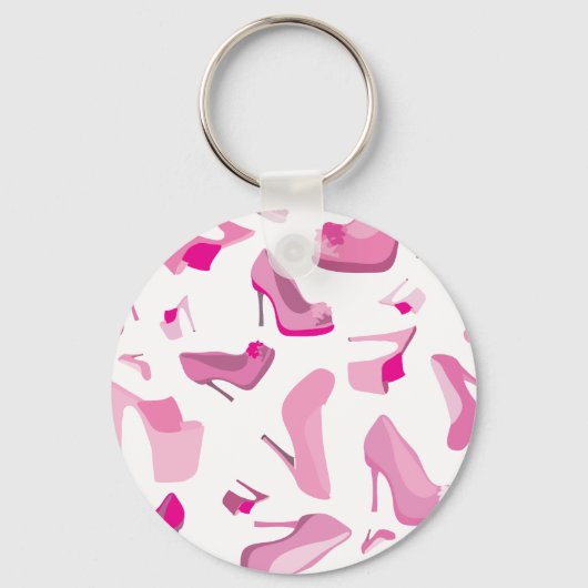 Decoratieve roze schoen sjabloon sleutelhanger (Voorkant)