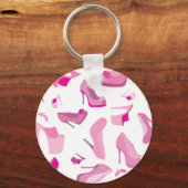 Decoratieve roze schoen sjabloon sleutelhanger (Voorkant)