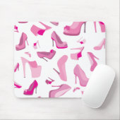 Decoratieve roze schoensjabloon muismat (Met muis)