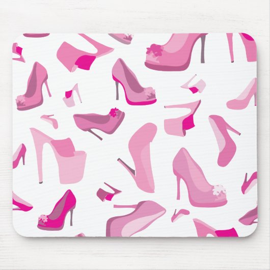Decoratieve roze schoensjabloon muismat (Voorkant)