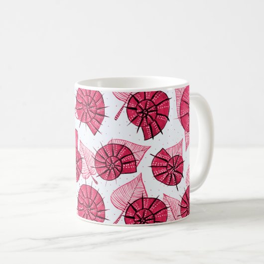 Decoratieve roze slakken Natuur Lover Koffiemok (Voorkant rechts)