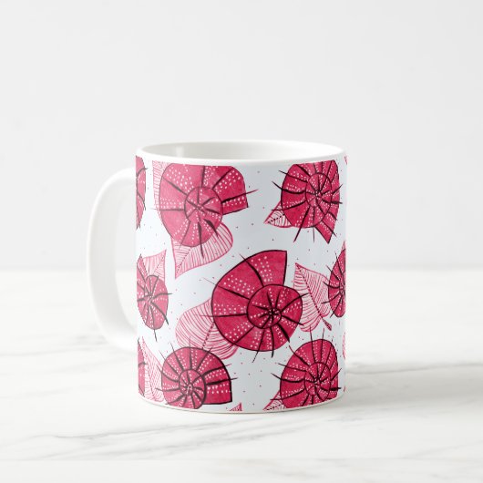 Decoratieve roze slakken Natuur Lover Koffiemok (Voorkant links)