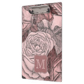 Decoratieve Rozen Blush Pink Monogram Klembord (Links)