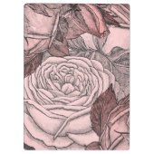 Decoratieve Rozen Blush Pink Monogram Klembord (Achterkant)