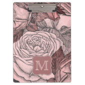 Decoratieve Rozen Blush Pink Monogram Klembord (Voorkant)