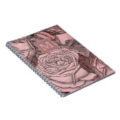 Decoratieve Rozen Blush Pink Monogram Notitieboek (Rechterzijde)