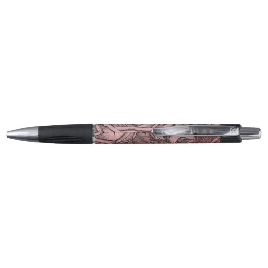 Decoratieve Rozen Blush Pink Monogram Pen (Achterkant)