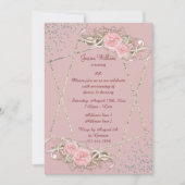 Decoratieve Rozen, Sparkly Woman's Birthday Kaart (Voorkant)