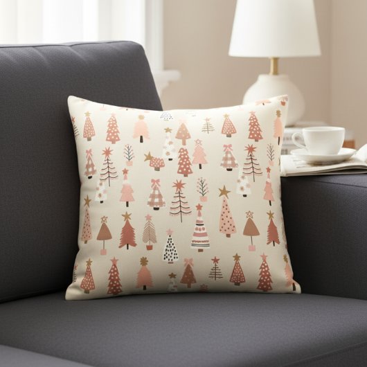 Decoratieve Sapins de Noël Rose Scandinave Accent Kussen