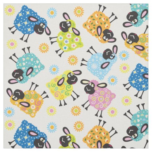 decoratieve schapen stof (Swatch)