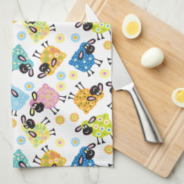 decoratieve schapen theedoek