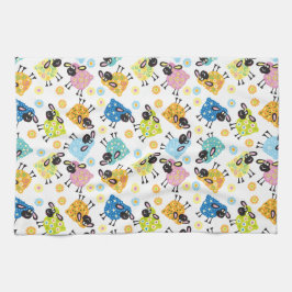 decoratieve schapen theedoek