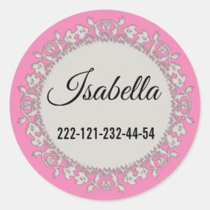 Decoratieve schatkistkleurige sierbeige bloemdecor ronde sticker