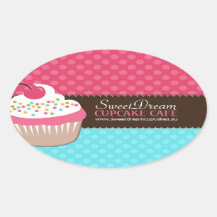 Decoratieve Schattige Cupcake Jar Stickers