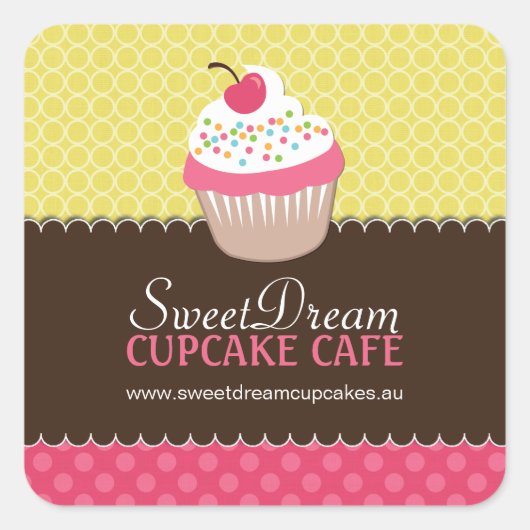 Decoratieve Schattige Cupcake Jar Stickers (Voorkant)
