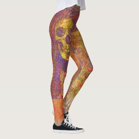 Decoratieve schedel leggings (Rechts)