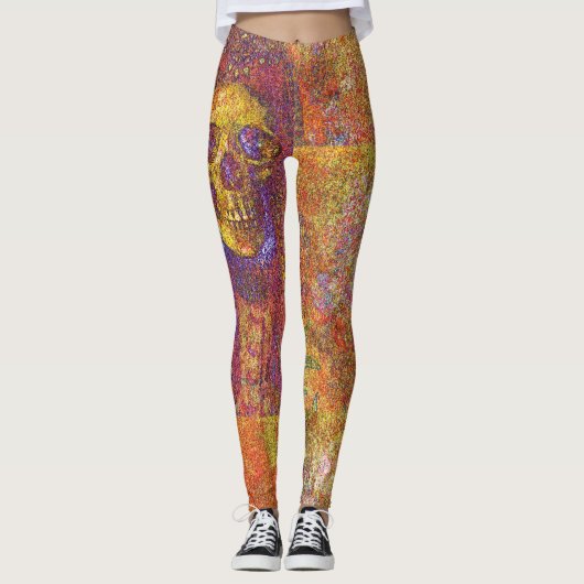 Decoratieve schedel leggings (Voorkant)