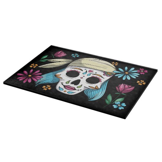 Decoratieve schedel snijplank (Hoek)