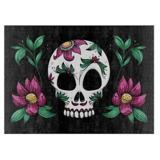 Decoratieve schedel snijplank (Voorkant)